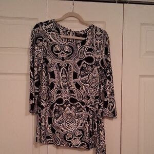 Cocomo Black and White Paisley Blouse